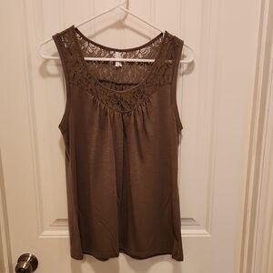 Elegant Olive Green Lace Women's Top